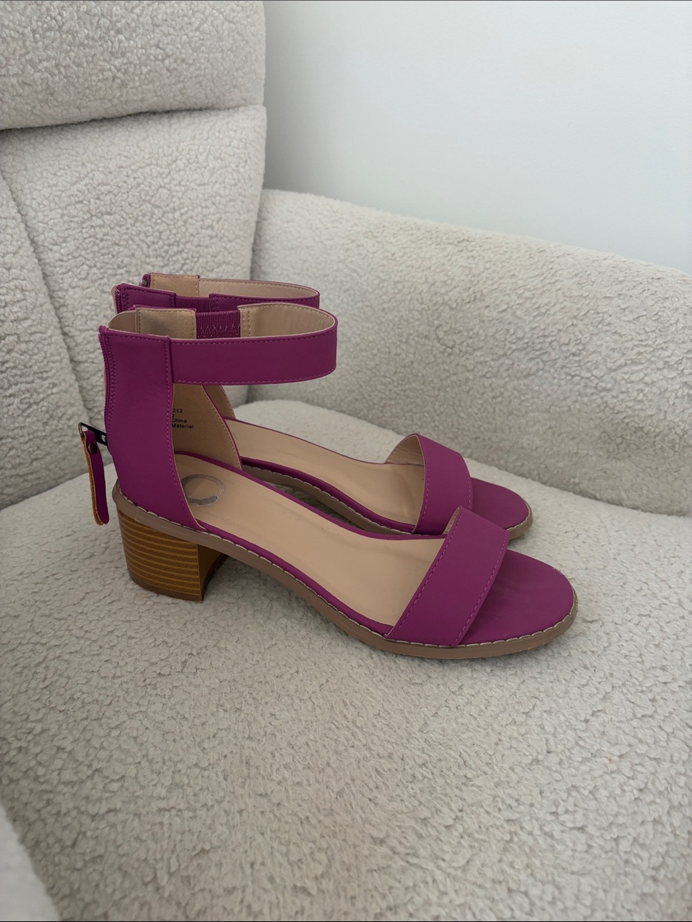 Chinese Laundry Magenta Ankle-Strap Block Heel Sandals